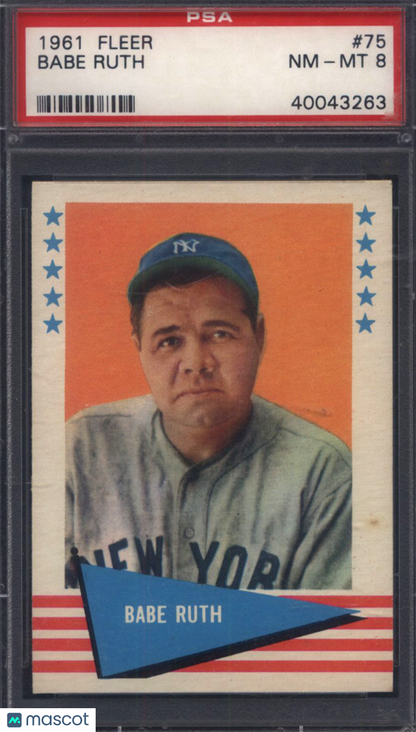 1961 Fleer #75 Babe Ruth Yankees PSA 8
