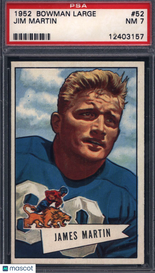 1952 Bowman Large  #52 Jim Martin Lions PSA 7