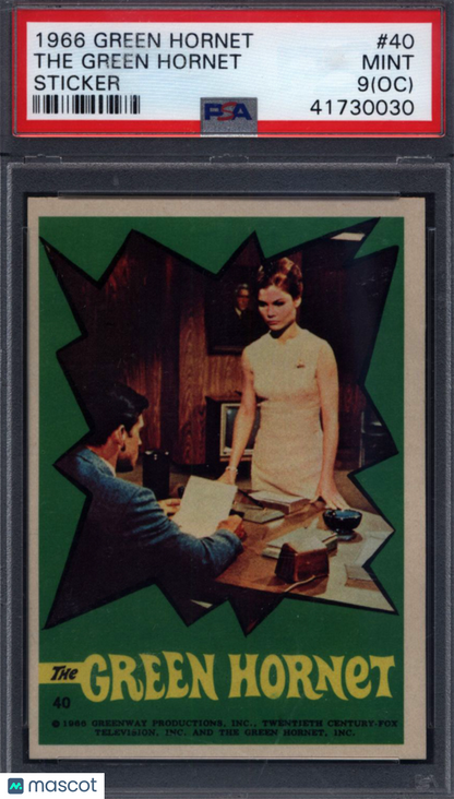 1966 Green Hornet Sticker #40 The Green Hornet PSA 9 (OC)