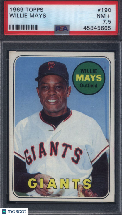 1969 Topps #190 Willie Mays Giants PSA 7.5