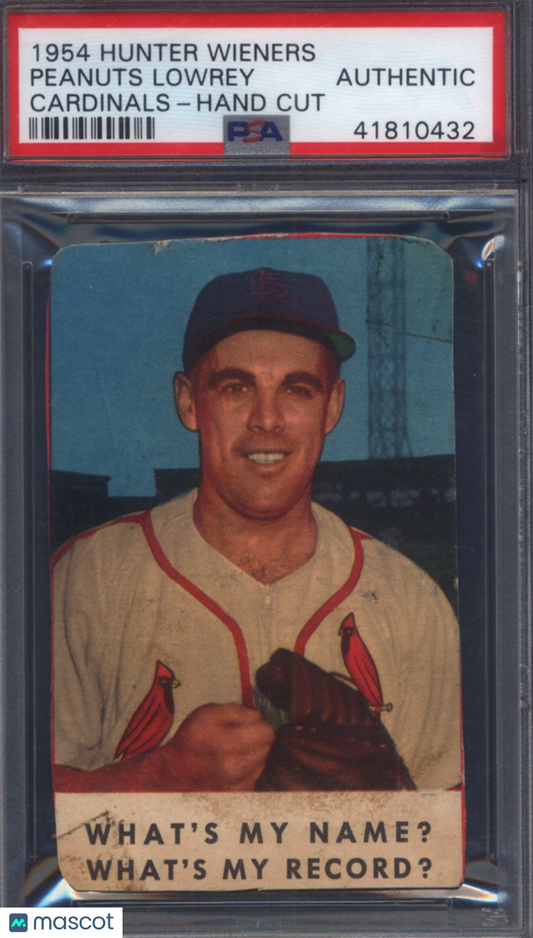 1954 Hunter Wieners Cardinals Peanuts Lowrey PSA Authentic