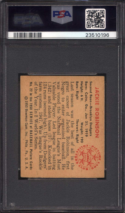 1950 Bowman #22 Jackie Robinson Dodgers PSA 6.5
