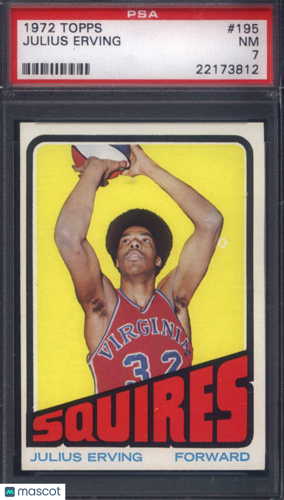 1972 Topps #195 Dr. J Julius Erving Rookie HOF PSA 7