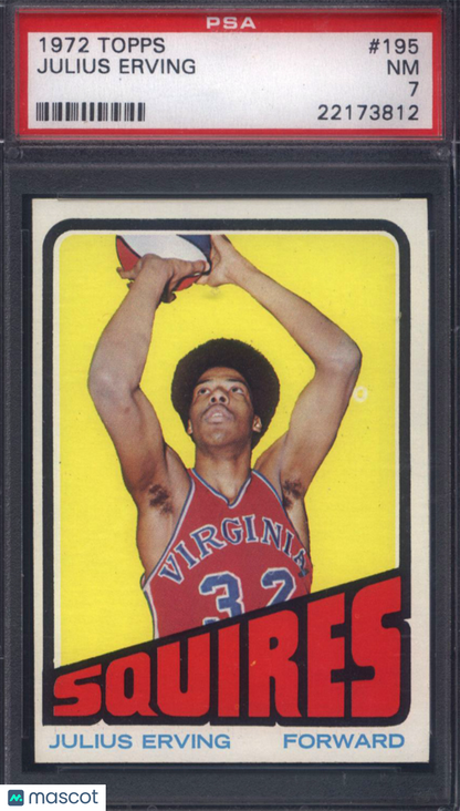 1972 Topps #195 Dr. J Julius Erving Rookie HOF PSA 7