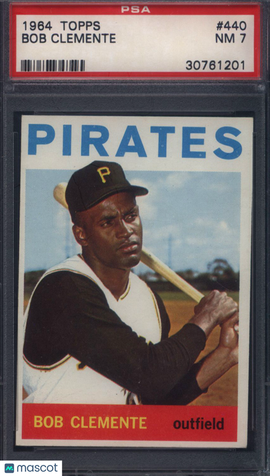 1964 Topps #440 Roberto Clemente Pirates PSA 7
