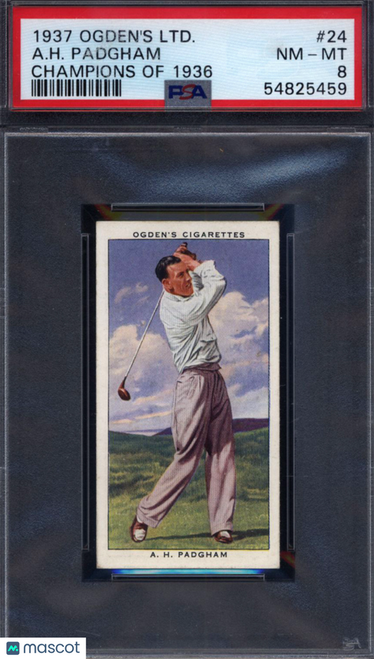 1937 Ogden's Ltd. Champions Of 1936 #24 A.H. Padgham PSA 8
