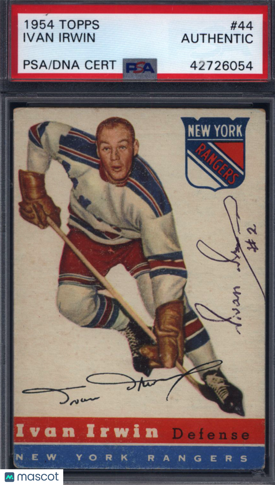 1954 Topps #44 Ivan Irwin Signed Autograph PSA/DNA Rangers PSA Authentic