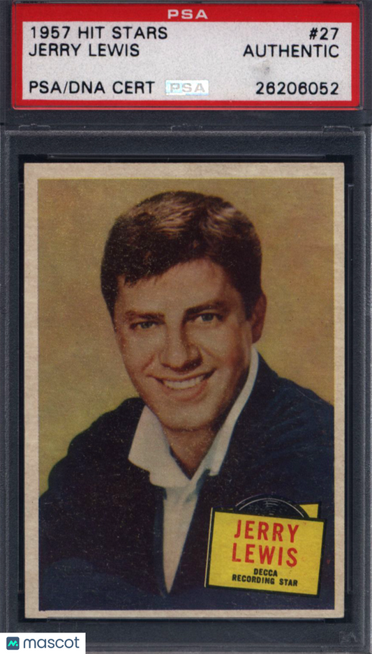 1957 Topps Hit Stars #27 Jerry Lewis Signed Autograph PSA/DNA PSA Authentic