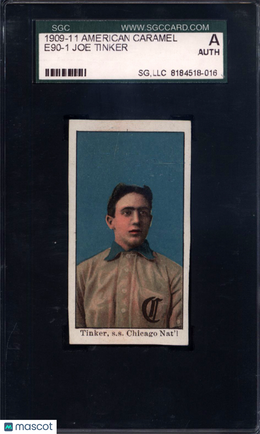 1909-11 E90-1 Joe Tinker SGC Authentic American Caramel Back