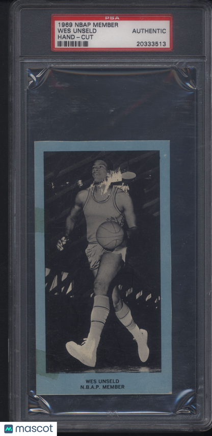 1969 Nbap Member Hand-Cut Wes Unseld PSA Authentic