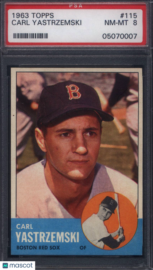 1963 Topps #115 Carl Yastrzemski Red Sox PSA 8