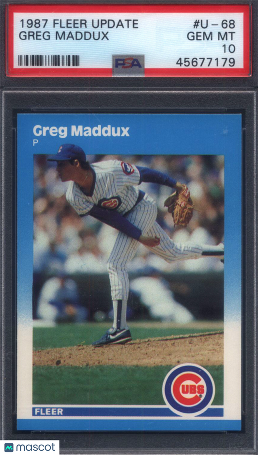 1987 Fleer Update #U-68 Greg Maddux Rookie HOF Cubs PSA 10