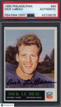 1965 Philadelphia #64 Dick Lebeau Rookie HOF Lions Signed Auto PSA Authentic