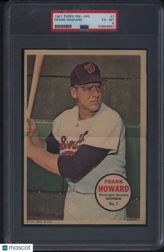 1967 Topps Pin-Ups #7 Frank Howard Senators PSA 6