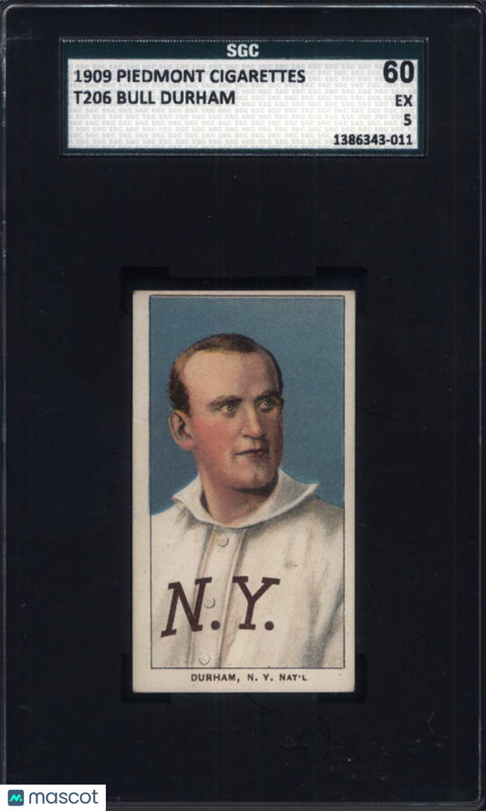 T206 Bull Durham New York SGC 5 Piedmont Back