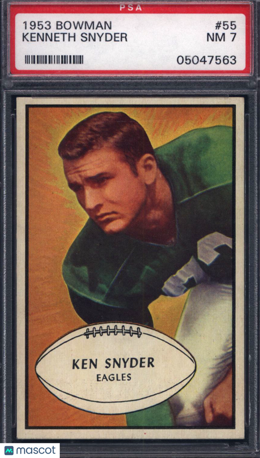 1953 Bowman #55 Kenneth Snyder Eagles PSA 7