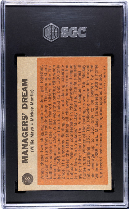 1962 Topps #18 Managers' Dream with Mickey Mantle SGC 5