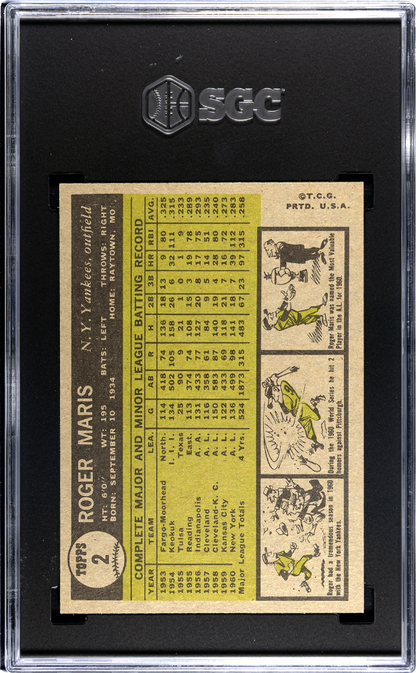 1961 Topps #2 Roger Maris Yankees SGC 6