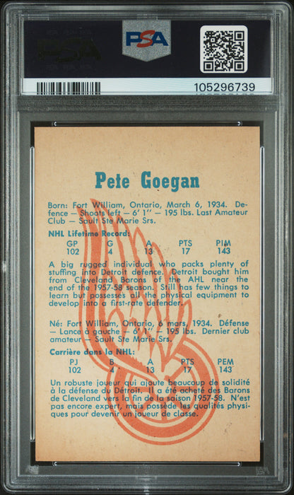 1960 Parkhurst #34 Pete Goegan Red Wings PSA 8.5 pop 2