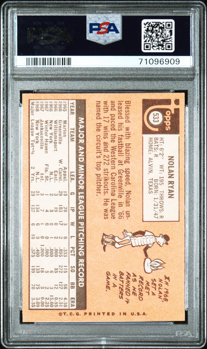 1969 Topps #533 Nolan Ryan 2nd Year PSA 6.5