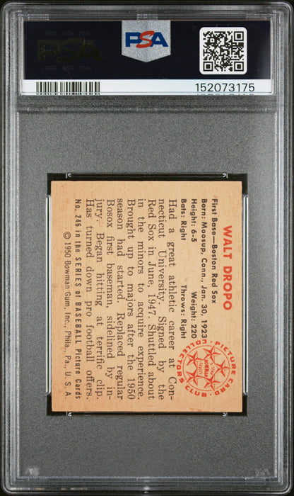 1950 Bowman #246 Walt Dropo Rookie Red Sox PSA 6