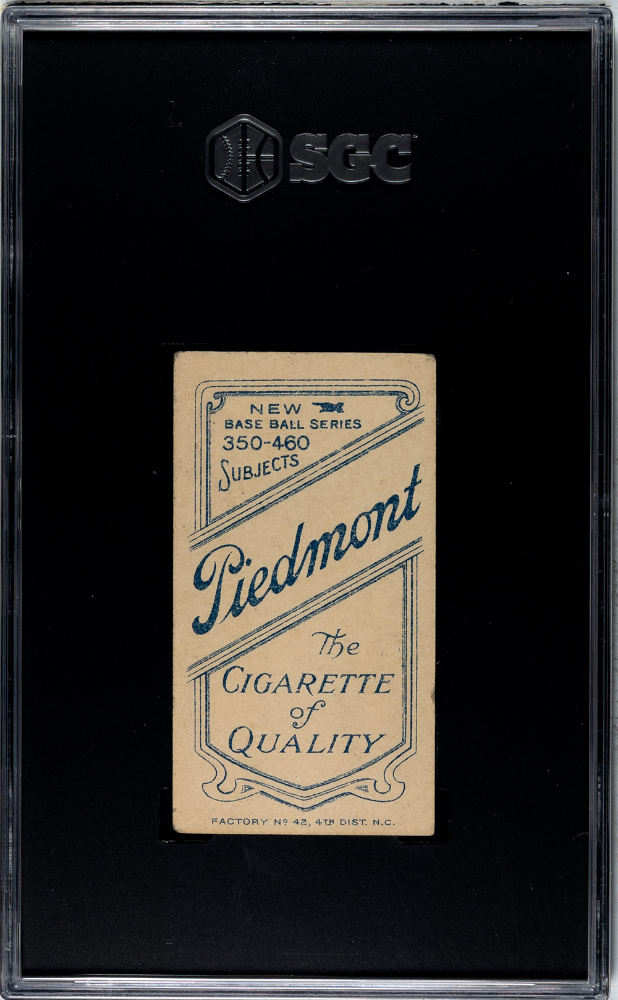 T206 Addie Joss Pitching Cleveland SGC 4 Piedmont Factory 42 Back