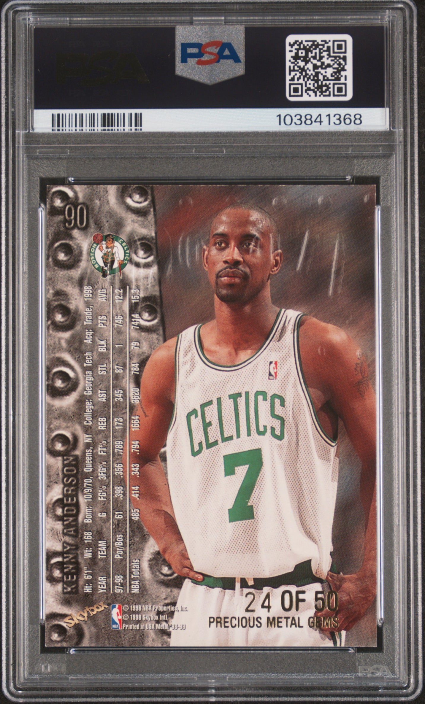1998 Metal Universe PMG #90 Kenny Anderson Celtics /50 PSA 6