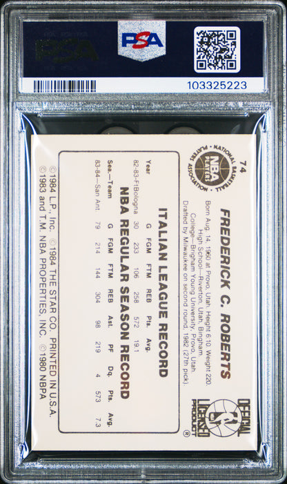 1984 Star #74 Fred Roberts Spurs PSA 8 (OC)