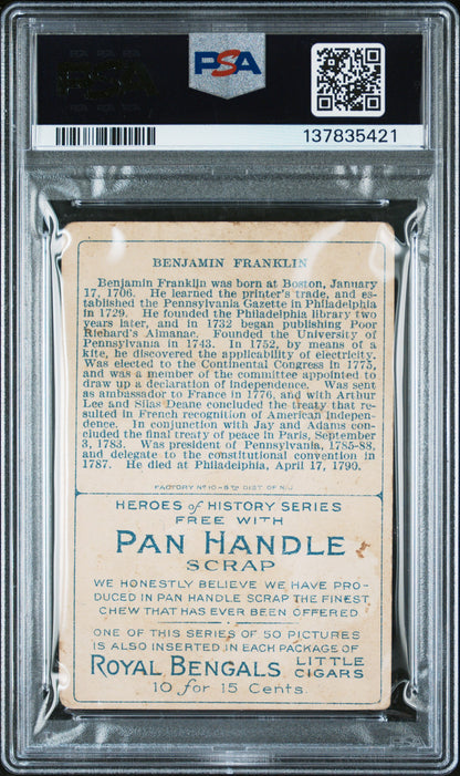 1911 T68 Heroes Of History Benjamin Franklin PSA 2