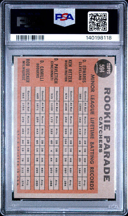 1962 Topps #594 Bob Uecker Rookie Braves PSA 5