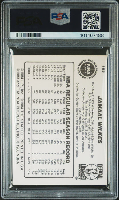 1984 Star #183 Jamaal Wilkes Lakers PSA 6