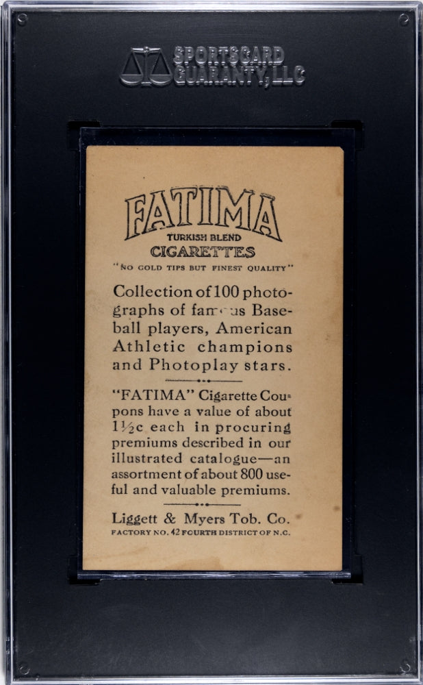 1914 Fatima Cigarettes T222 Jack Lapp Philadelphia SGC Authentic