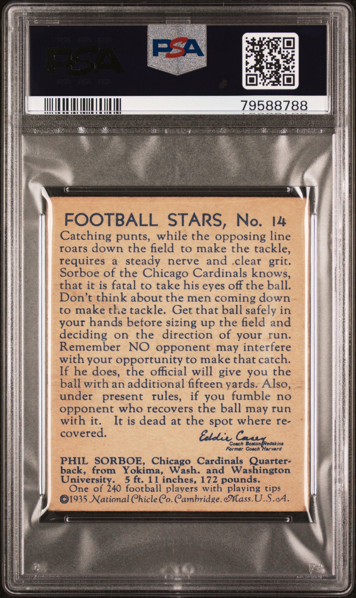 1935 National Chicle #14 Phil Sorboe Cardinals PSA 1.5