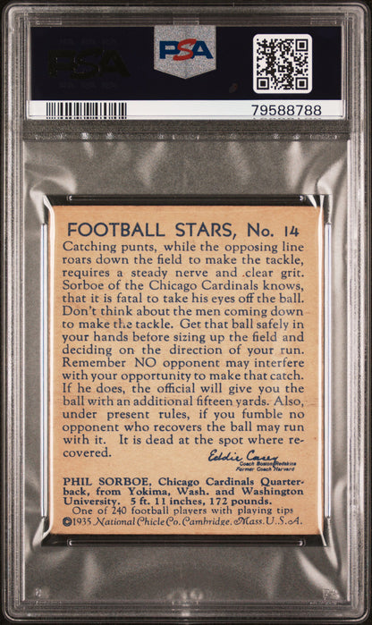 1935 National Chicle #14 Phil Sorboe Cardinals PSA 1.5