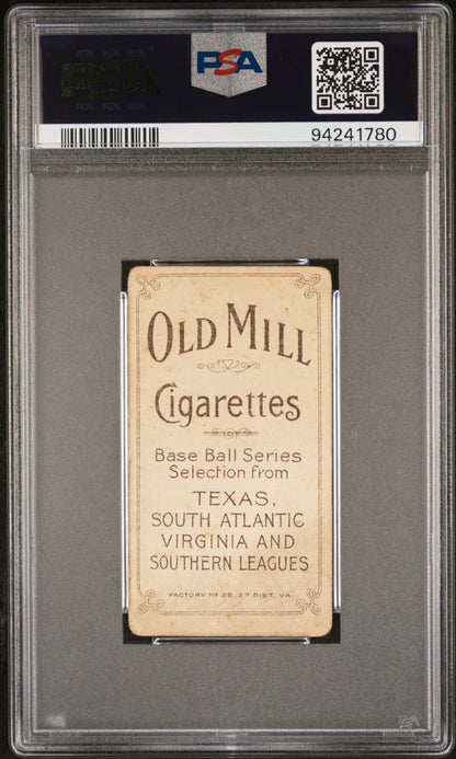 T206 Cad Coles Southern League Augusta PSA 1.5 Old Mill Back