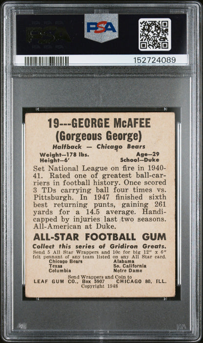 1948 Leaf #19 George Mcafee Gorgeous George On Front Bears PSA 3