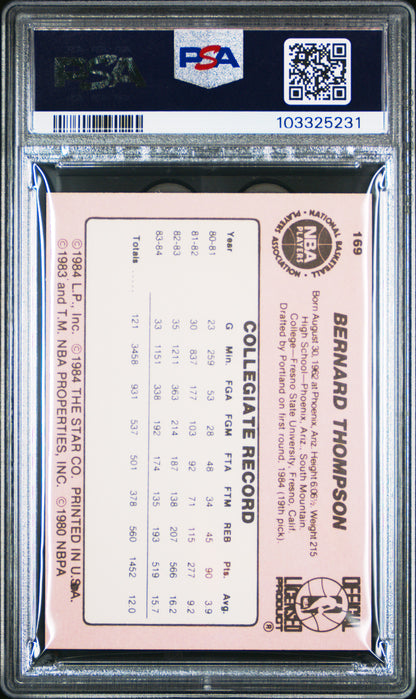 1984 Star #169 Bernard Thompson Trailblazers PSA 9 (OC)