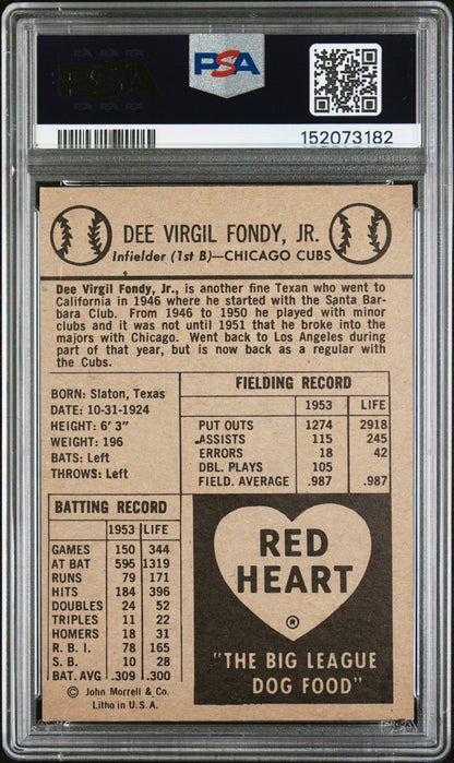 1954 Red Heart Dee Fondy Cubs PSA 5