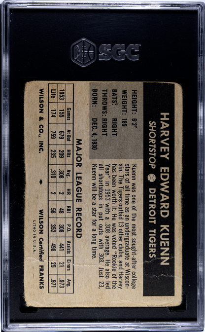 1954 Wilson Franks Harvey Kuenn Tigers SGC 1