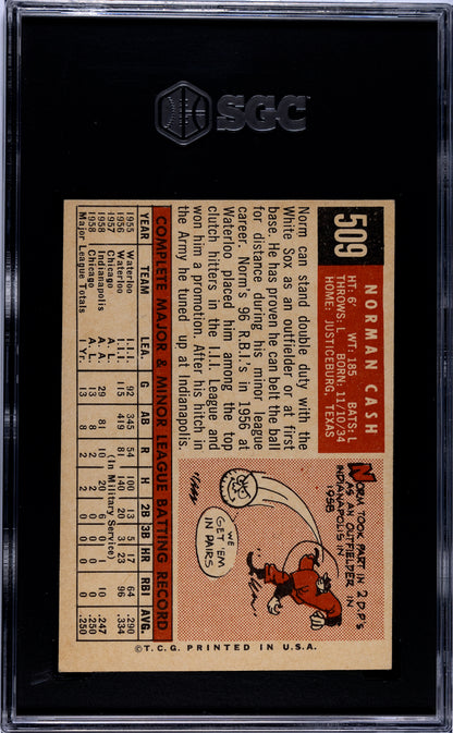 1959 Topps #509 Norm Cash Rookie White Sox SGC 6