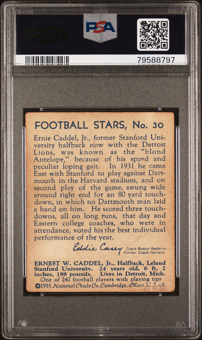 1935 National Chicle #30 Ernie Caddel Lions PSA 1