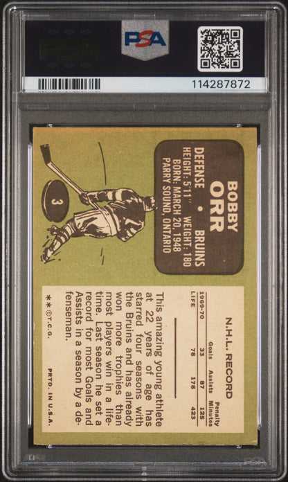 1970 Topps #3 Bobby Orr Bruins PSA 4
