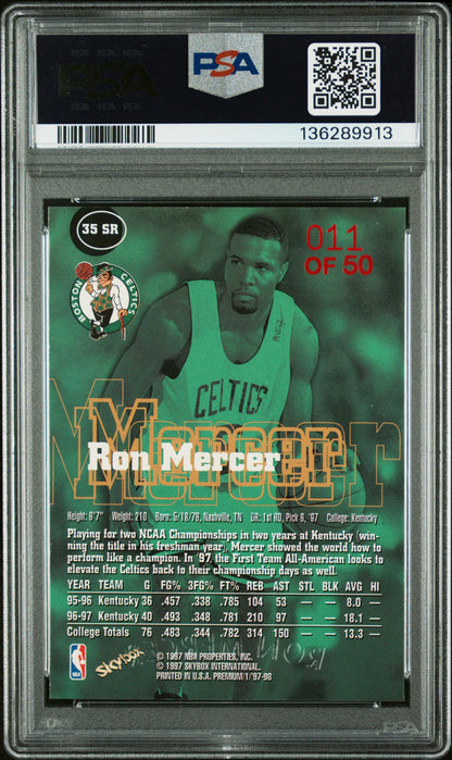 1997 Skybox Premium Star Rubies Ron Mercer 11/50 Celtics PSA 6 pop 1 (2 Higher)