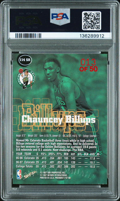 1997 Skybox Premium Star Rubies #114 Chauncey Billups 13/50 Celtics PSA 7 pop 4