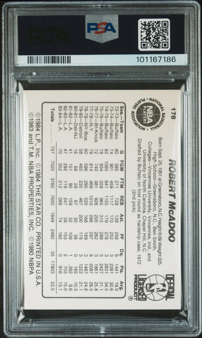 1984 Star #178 Bob McAdoo Lakers PSA 6