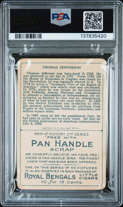 1911 T68 Men Of History Pres. T. Jefferson PSA 2
