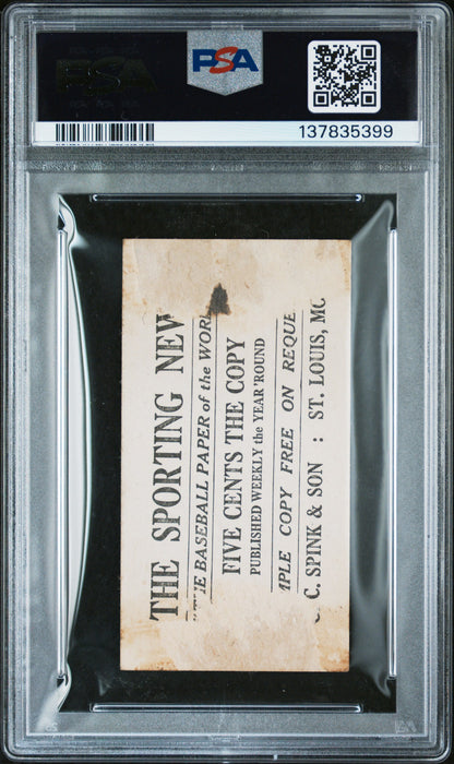 1916 M101-4 Sporting News Back #169 Casey Stengel Brooklyn PSA 1