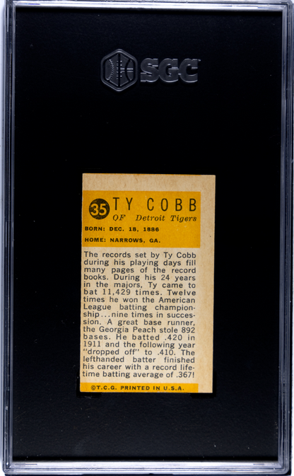 1963 Bazooka Greats #35 Ty Cobb Tigers SGC 3