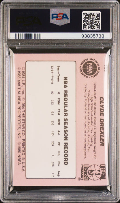 1984 Star #165 Clyde Drexler Trailblazers PSA 8