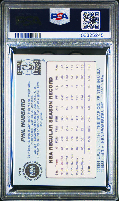 1984 Star #219 Phil Hubbard Cavaliers PSA 6